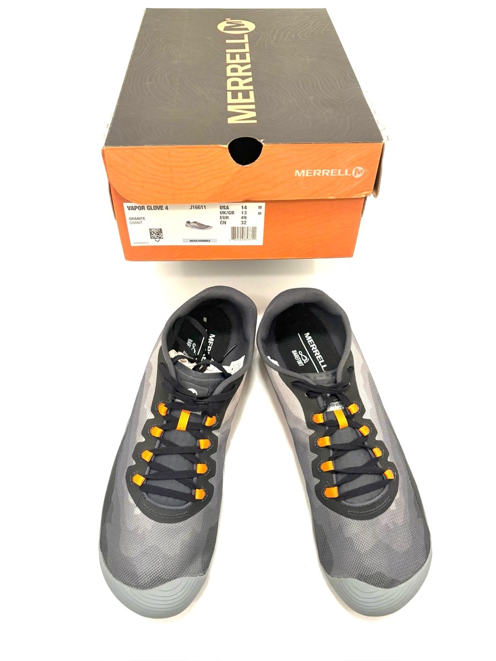 Merrell Men's Gray Athletic Shoes with Orange Accents